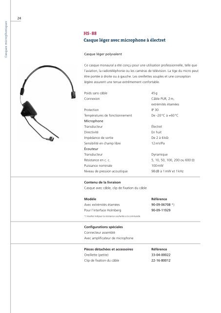 Casques microphoniques - HOLMCO