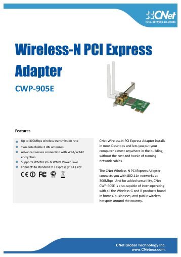 CWP-905E Datasheets - CNet