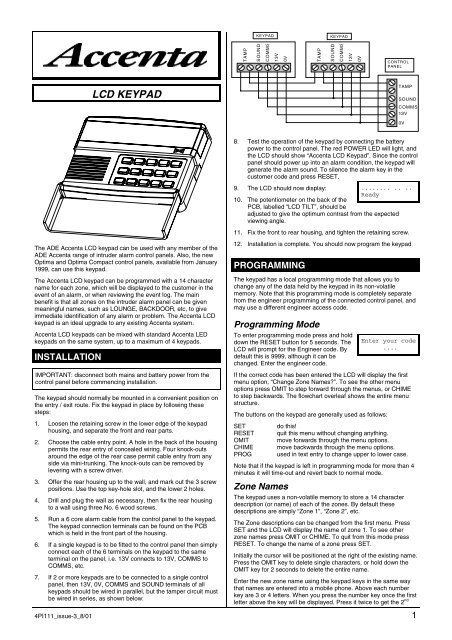 Accenta lcd keypad 4pi111.pdf - MAS (Moreton Alarm Supplies)