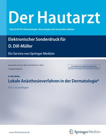 Lokale Anästhesieverfahren in der Dermatologie - Märkische Kliniken