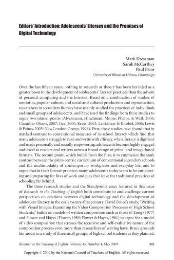 Dressman 2009 New lit editor overview.pdf - Oncourse