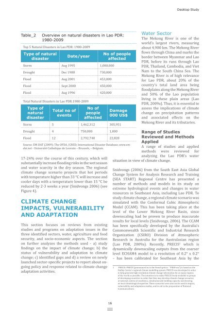 Desktop Study on - Regional Climate Change Adaptation ...