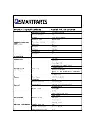 Product Specifications -Model No. SP1000EF - Smartparts