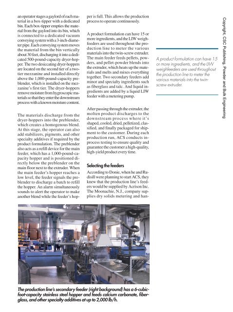 Acrison - Powder and Bulk Engineering Magazine