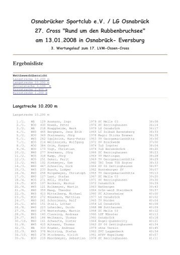 Osnabrücker Sportclub e.V. / LG Osnabrück 27. Cross "Rund um ...