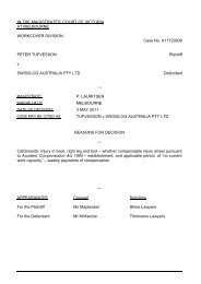 Tufvesson v Swisslog Australia Pty Ltd - Magistrates' Court of Victoria