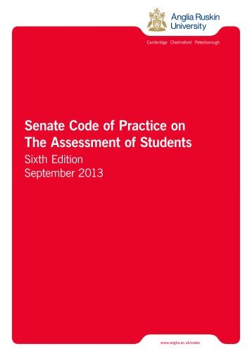 Senate Code of Practice on The Assessment of Students - My.Anglia ...