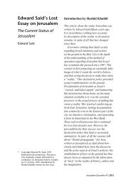 Edward Said's Lost Essay on Jerusalem - Jerusalem Quarterly