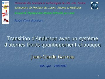 Physique des Lasers, Atomes et Molecules