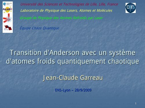 Physique des Lasers, Atomes et Molecules