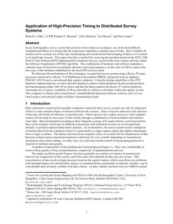 Application of High-Precision Timing to Distributed Survey Systems