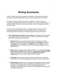 Writing Summaries - Columbia University School of Social Work