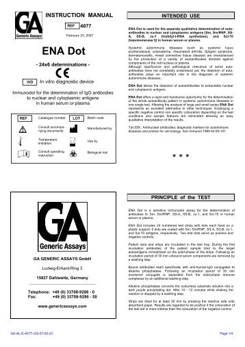 ENA Dot - GA Generic Assays GmbH