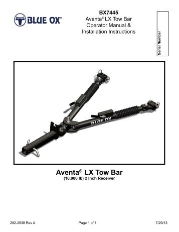 AventaÂ® LX Tow Bar - Blue Ox