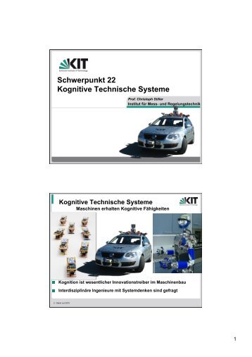 Kognitive Technische Systeme - Fakultät für Maschinenbau