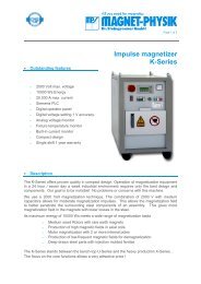 Impulse magnetizer K-Series - MAGNET-PHYSIK Dr. Steingroever ...