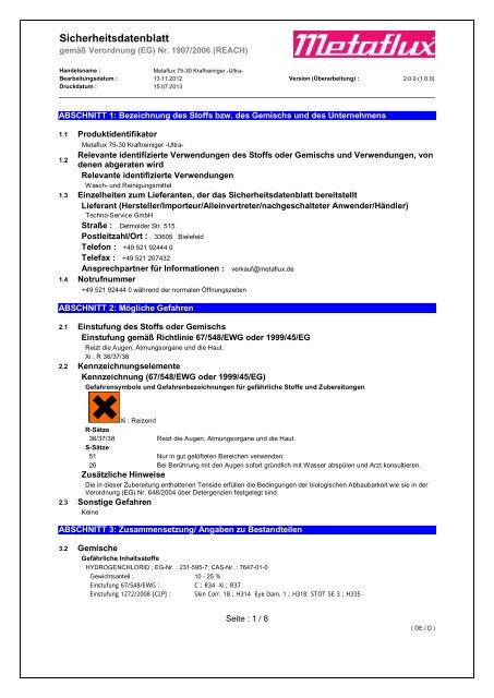 Metaflux Aluminumreiniger 5 Liter Konzentrat ALU Reiniger 75-4905
