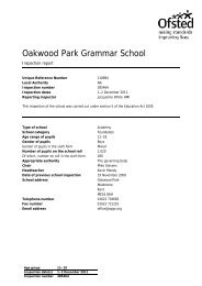 OfstedDec2011 - Oakwood Park Grammar School