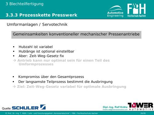 3.3 Blechumformung und Schneiden - Karosserietechnik FH Aachen