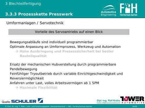 3.3 Blechumformung und Schneiden - Karosserietechnik FH Aachen