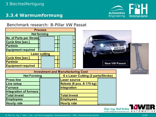 3.3 Blechumformung und Schneiden - Karosserietechnik FH Aachen