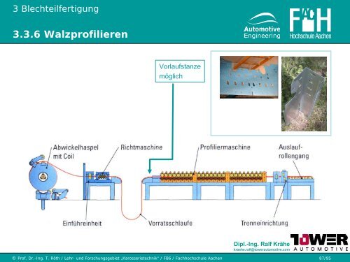 3.3 Blechumformung und Schneiden - Karosserietechnik FH Aachen