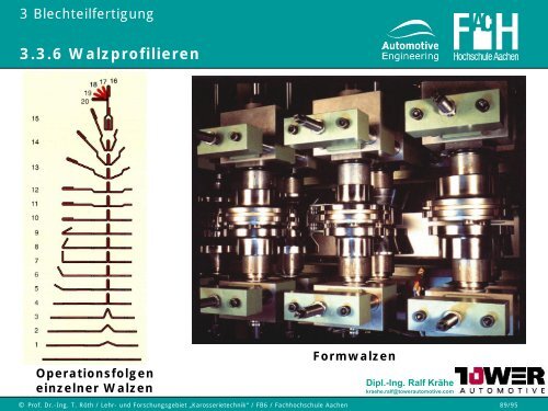 3.3 Blechumformung und Schneiden - Karosserietechnik FH Aachen