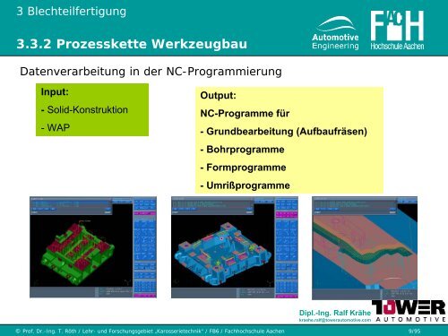 3.3 Blechumformung und Schneiden - Karosserietechnik FH Aachen