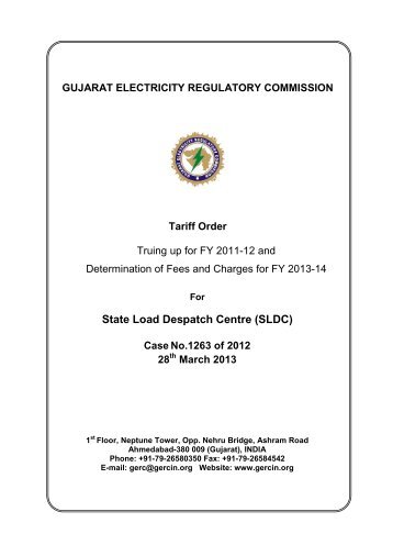 State Load Despatch Centre (SLDC) Case No.1263 of 2012 ... - GERC