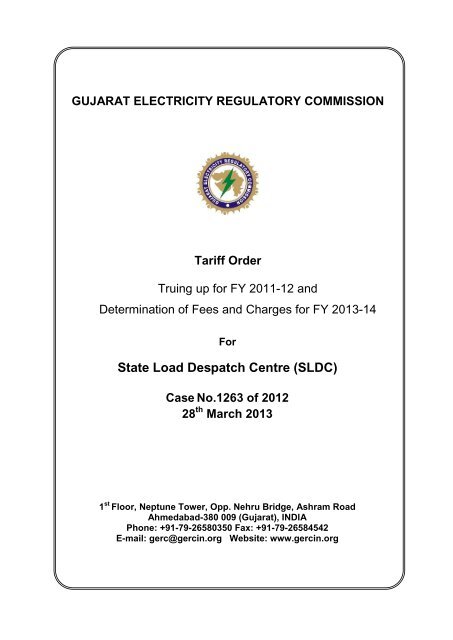 State Load Despatch Centre (SLDC) Case No.1263 of 2012 ... - GERC