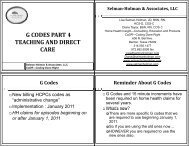 g codes part 4 teaching and direct care - Selman-Holman & Associates