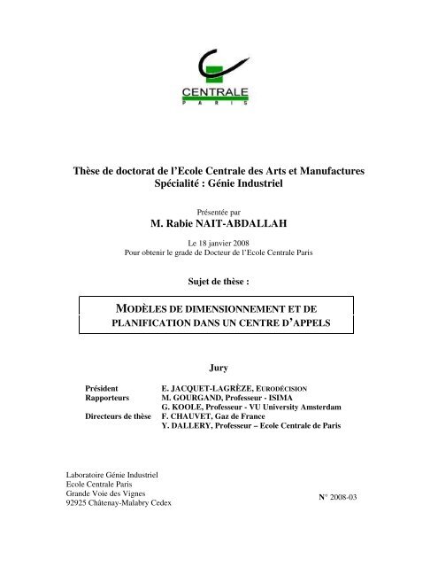 M. Rabie NAIT-ABDALLAH - Lamsade - UniversitÃ© Paris-Dauphine