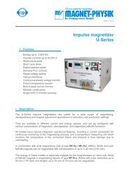 Impulse magnetizer U-Series - MAGNET-PHYSIK Dr. Steingroever ...