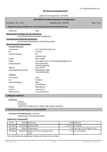 EG-Sicherheitsdatenblatt - Colodur