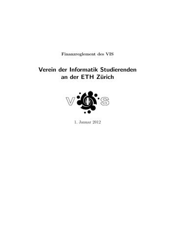 Verein der Informatik Studierenden an der ETH ... - Vis - ETH ZÃ¼rich