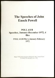 The Speeches of John Enoch Powell POLL 4/1/8 Speeches ...