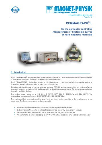 Permagraph L e 2094 - MAGNET-PHYSIK Dr. Steingroever GmbH
