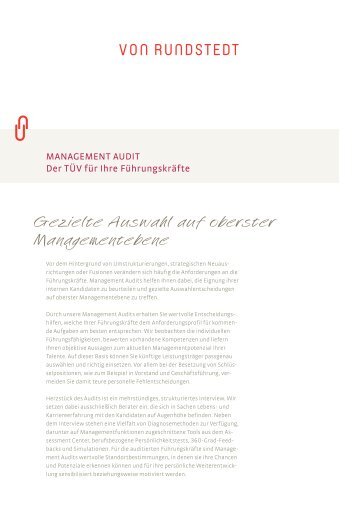 Info: Management Audit - von Rundstedt