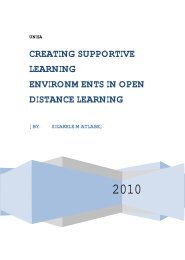 creating supportive learning environments in open distance learning
