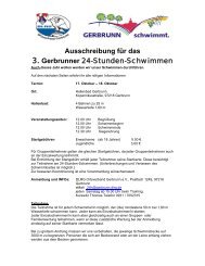 Ausschreibung für das 3. Gerbrunner 24-Stunden-Schwimmen