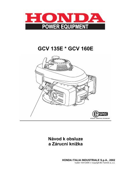 GCV135E, GCV160E CZECH - Honda