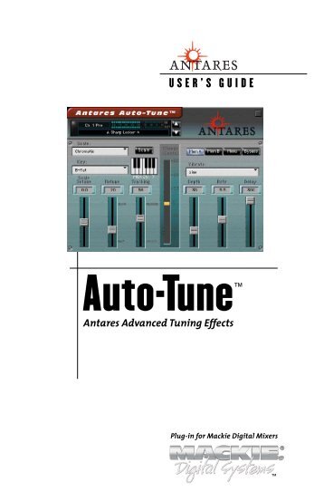 Antares Auto Tune User's Guide - Mackie