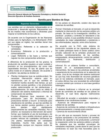 Semilla para Siembra de Soya - Financiera Rural