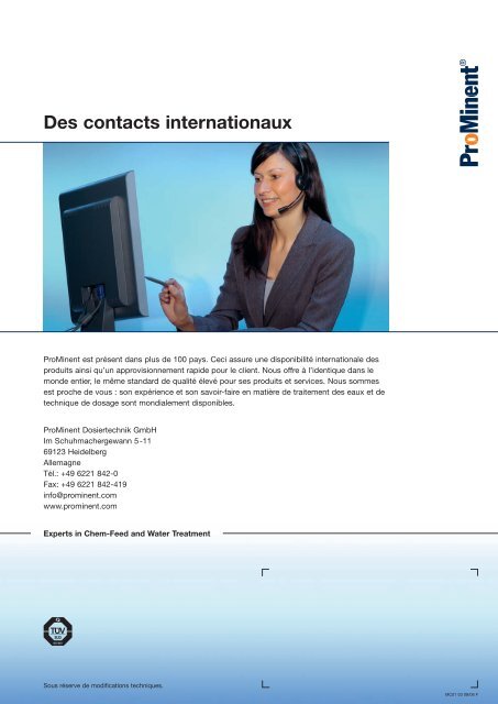 Brochure - Un dosage sûr, exact et économique – avec ProMinent