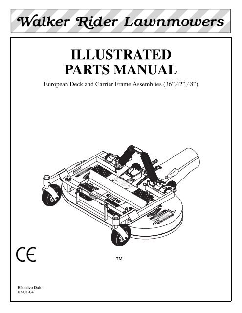 2004 European Decks Parts Breakdowns - Walker Mowers