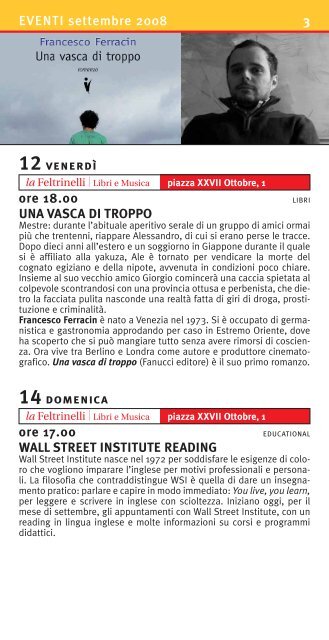 laFeltrinelli Mestre - Padova di settembre - Dino Ciani