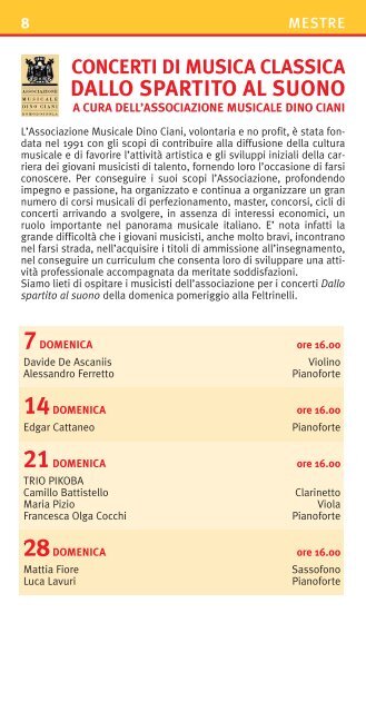 laFeltrinelli Mestre - Padova di settembre - Dino Ciani