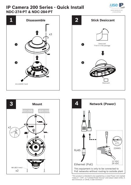 Bosch Ndc 274 Pt Quick Installation Guide Use Ip