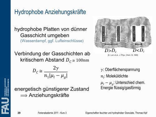 Eigenschaften feuchter und hydrophober Granulate