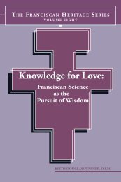 Knowledge for Love: - Franciscan Institute Publications